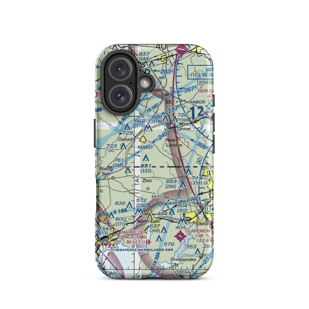 Cohen Airport (4PS7) VFR Sectional  Tough iPhone Case iPhone 16 model shown