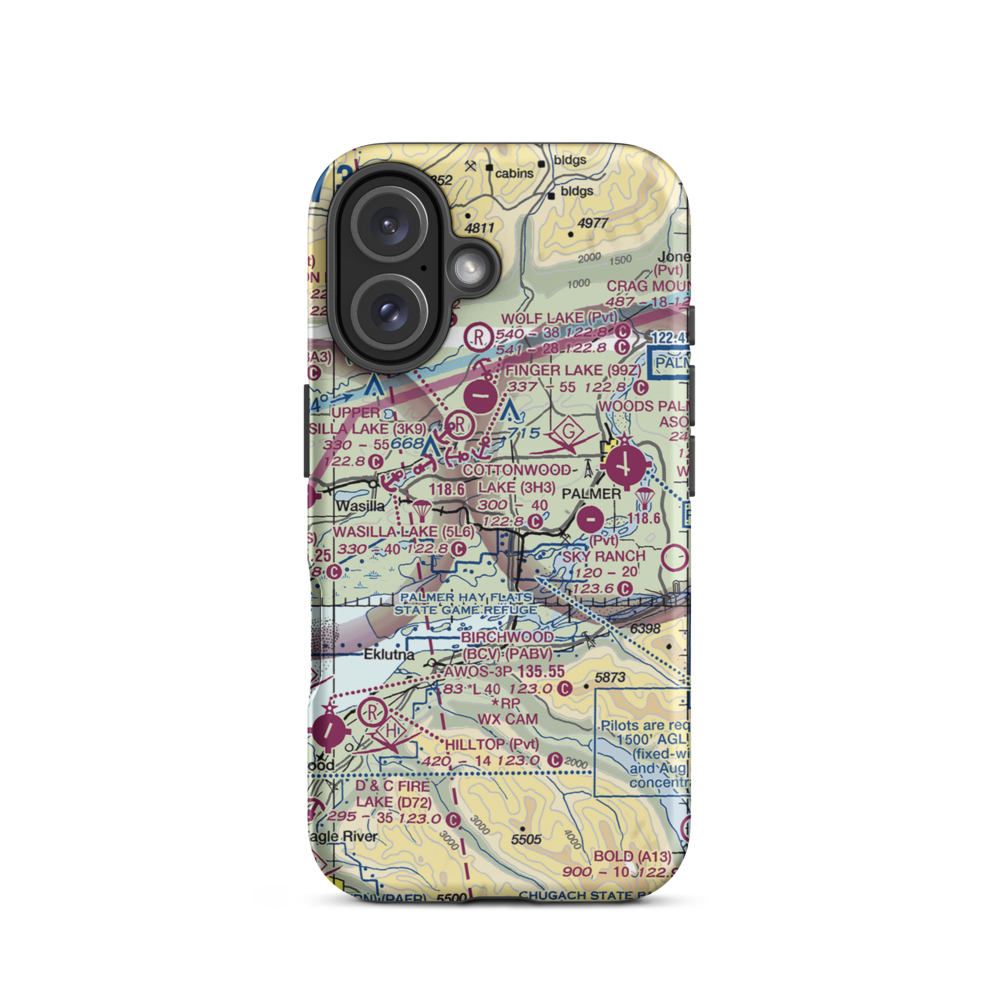 Colberg Airport (5AK6) VFR Sectional  Tough iPhone Case iPhone 16 model shown