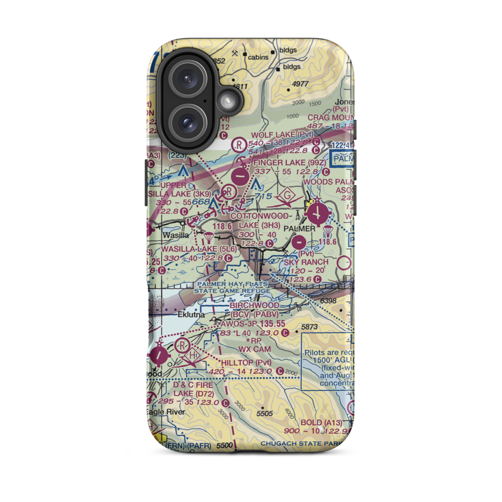 Colberg Airport (5AK6) VFR Sectional  Tough iPhone Case iPhone 16 Plus model shown