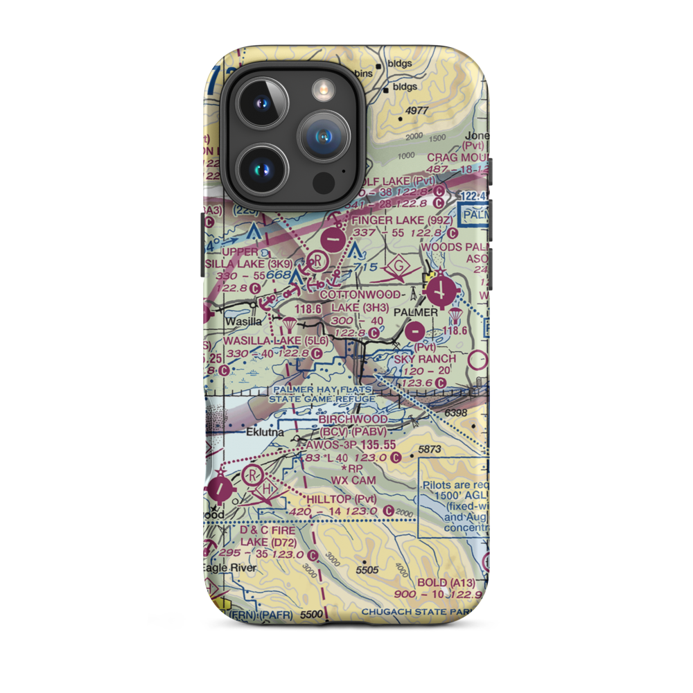 Colberg Airport (5AK6) VFR Sectional  Tough iPhone Case iPhone 16 Pro Max model shown