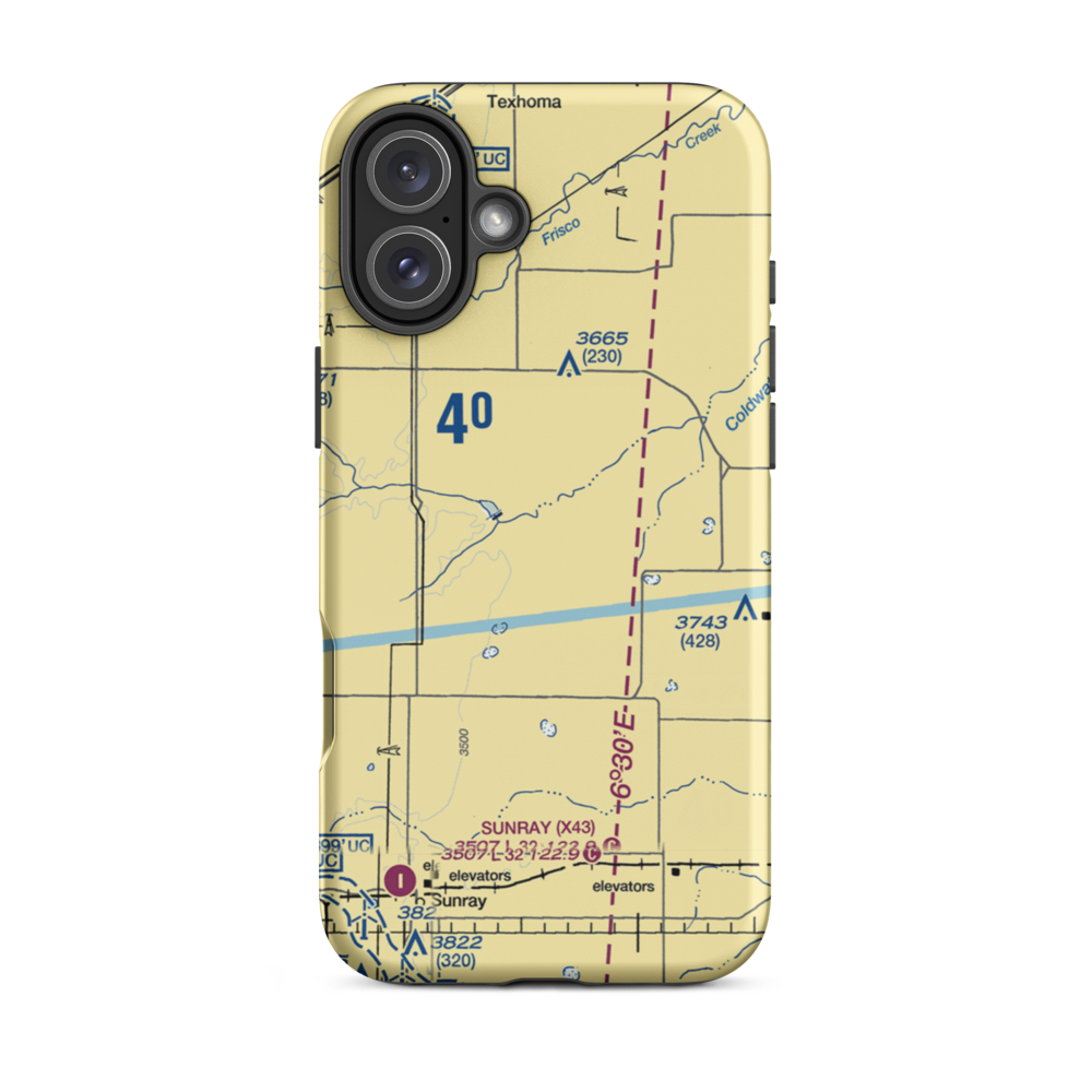 Coldwater Ranch Airport (6TE4) VFR Sectional  Tough iPhone Case iPhone 16 Plus model shown