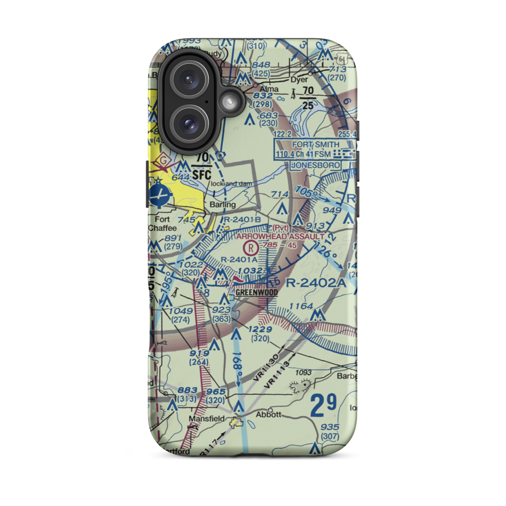 Cole Landing Zone Airport (NX01) VFR Sectional  Tough iPhone Case iPhone 16 Plus model shown
