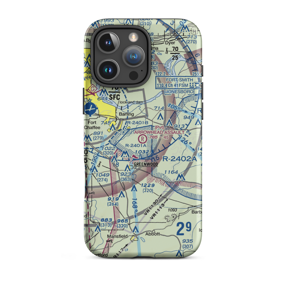 Cole Landing Zone Airport (NX01) VFR Sectional  Tough iPhone Case iPhone 16 Pro Max model shown