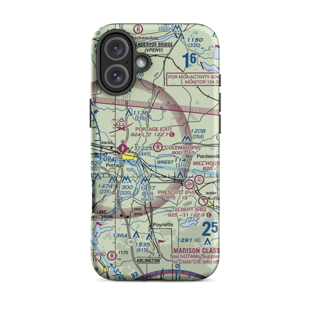 Coleman Airport (WS28) VFR Sectional  Tough iPhone Case iPhone 16 Plus model shown