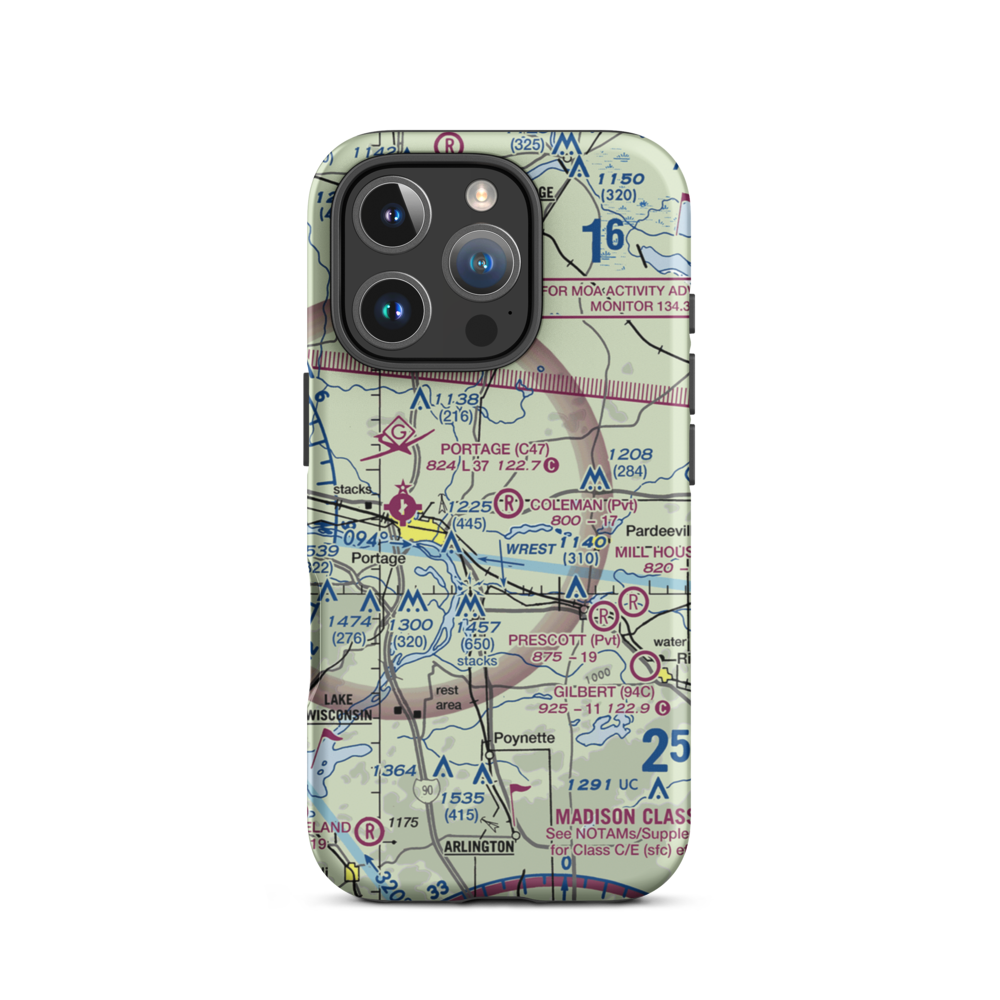 Coleman Airport (WS28) VFR Sectional  Tough iPhone Case iPhone 16 Pro model shown