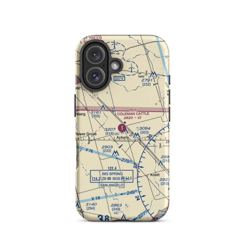 Coleman Cattle Company Nr 1 Airport (75TA) VFR Sectional  Tough iPhone Case iPhone 16 model shown