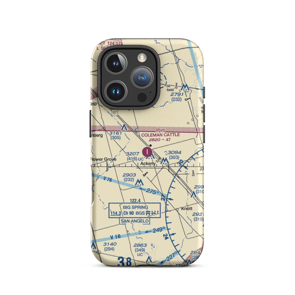 Coleman Cattle Company Nr 1 Airport (75TA) VFR Sectional  Tough iPhone Case iPhone 16 Pro model shown