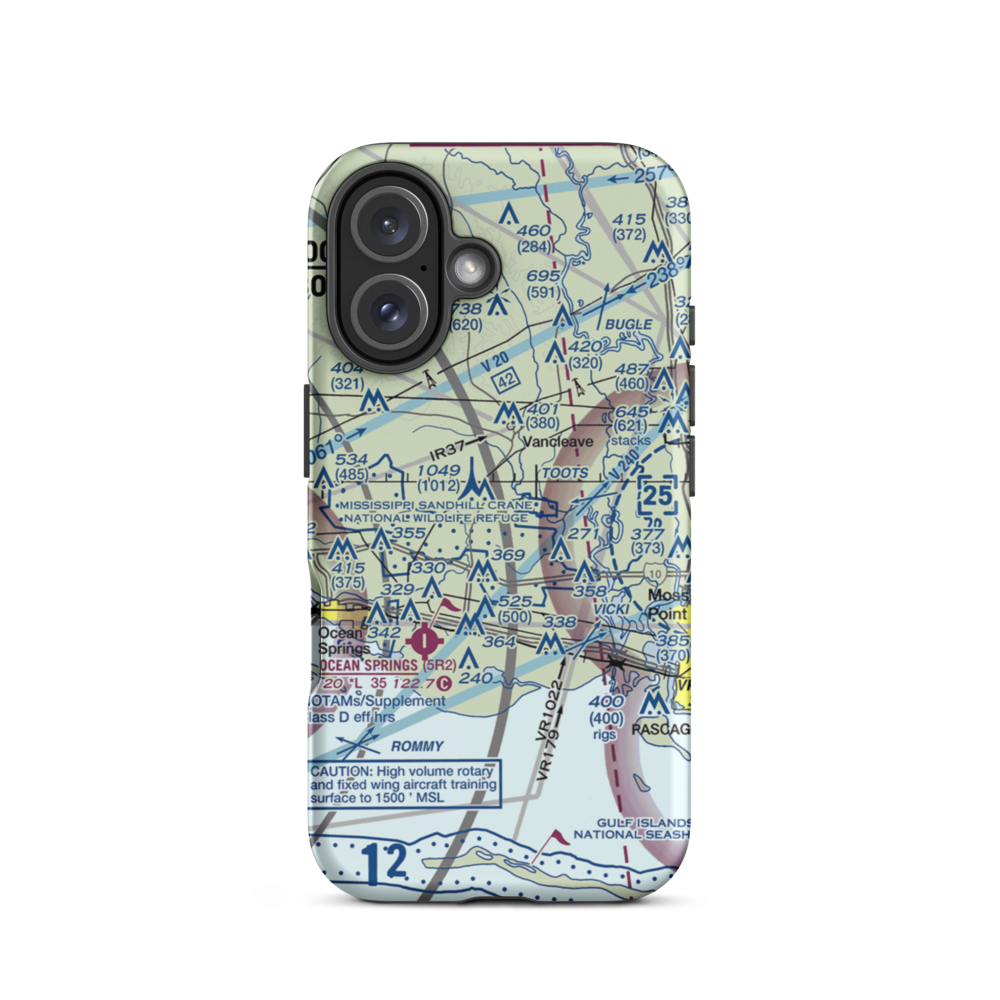 Colle Field (34MS) VFR Sectional  Tough iPhone Case iPhone 16 model shown
