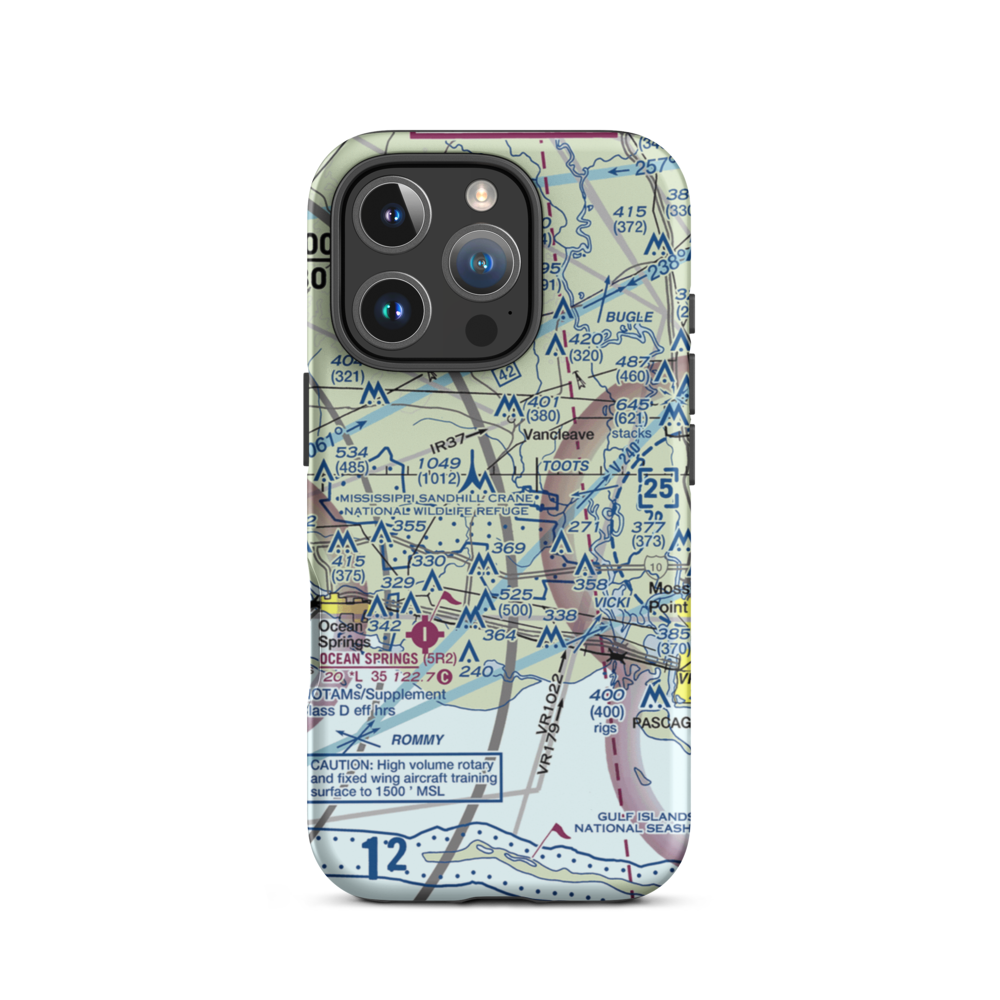 Colle Field (34MS) VFR Sectional  Tough iPhone Case iPhone 16 Pro model shown