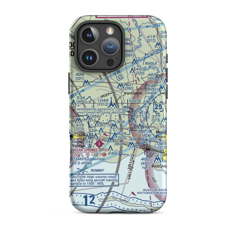 Colle Field (34MS) VFR Sectional  Tough iPhone Case iPhone 16 Pro Max model shown