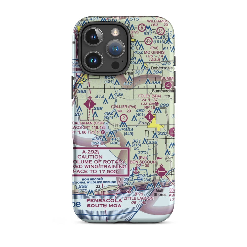 Collier Airpark (2AL1) VFR Sectional  Tough iPhone Case iPhone 16 Pro Max model shown