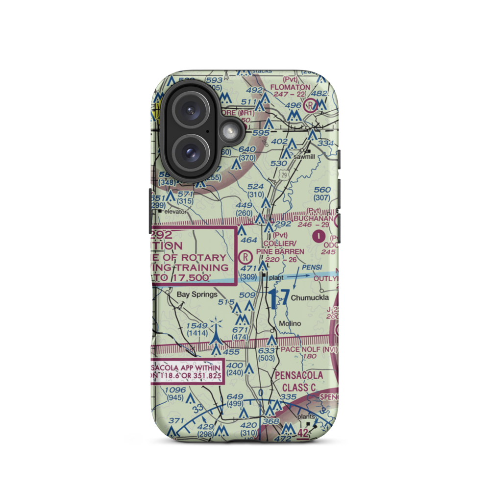 Collier/Pine Barren Airpark (FD89) VFR Sectional  Tough iPhone Case iPhone 16 model shown