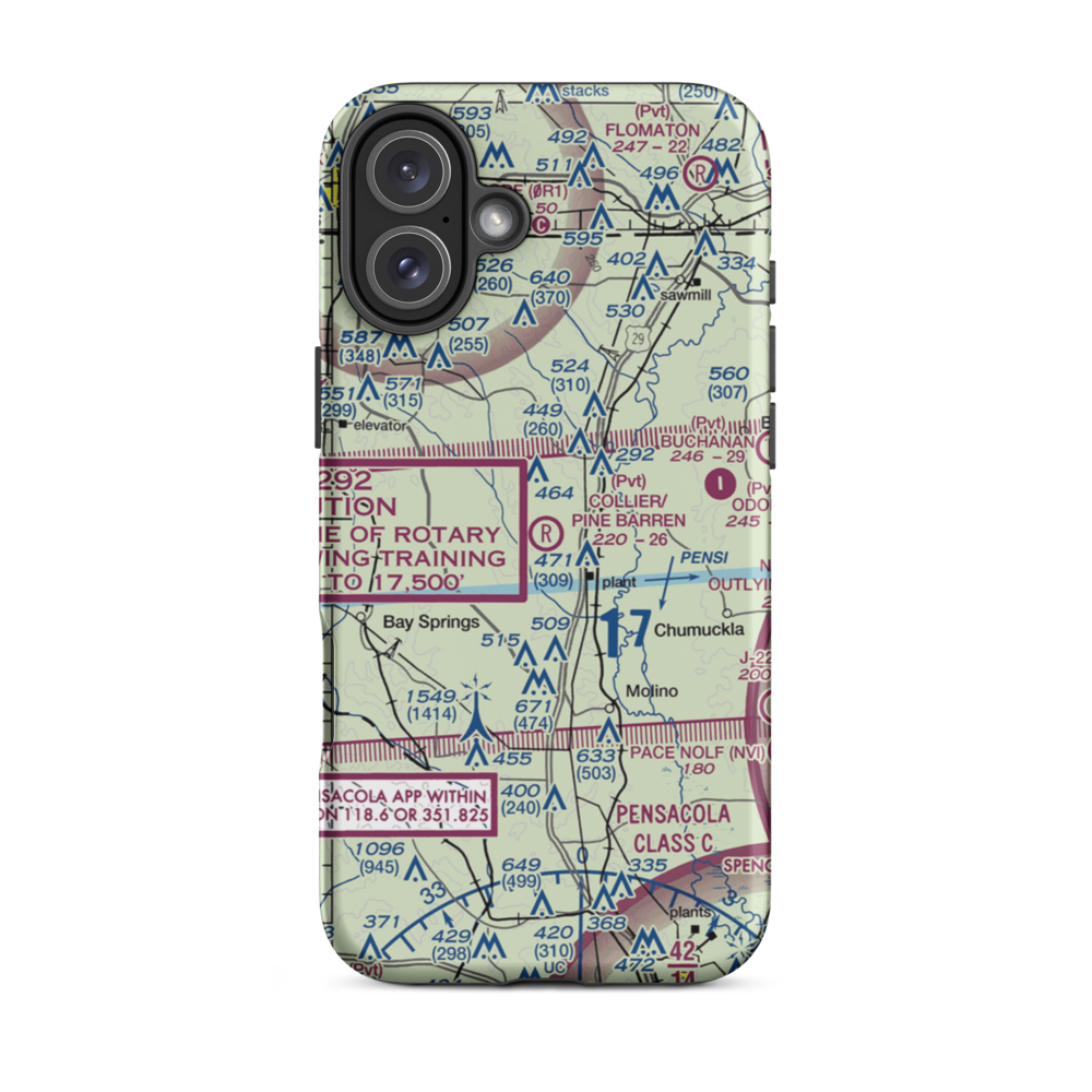 Collier/Pine Barren Airpark (FD89) VFR Sectional  Tough iPhone Case iPhone 16 Plus model shown