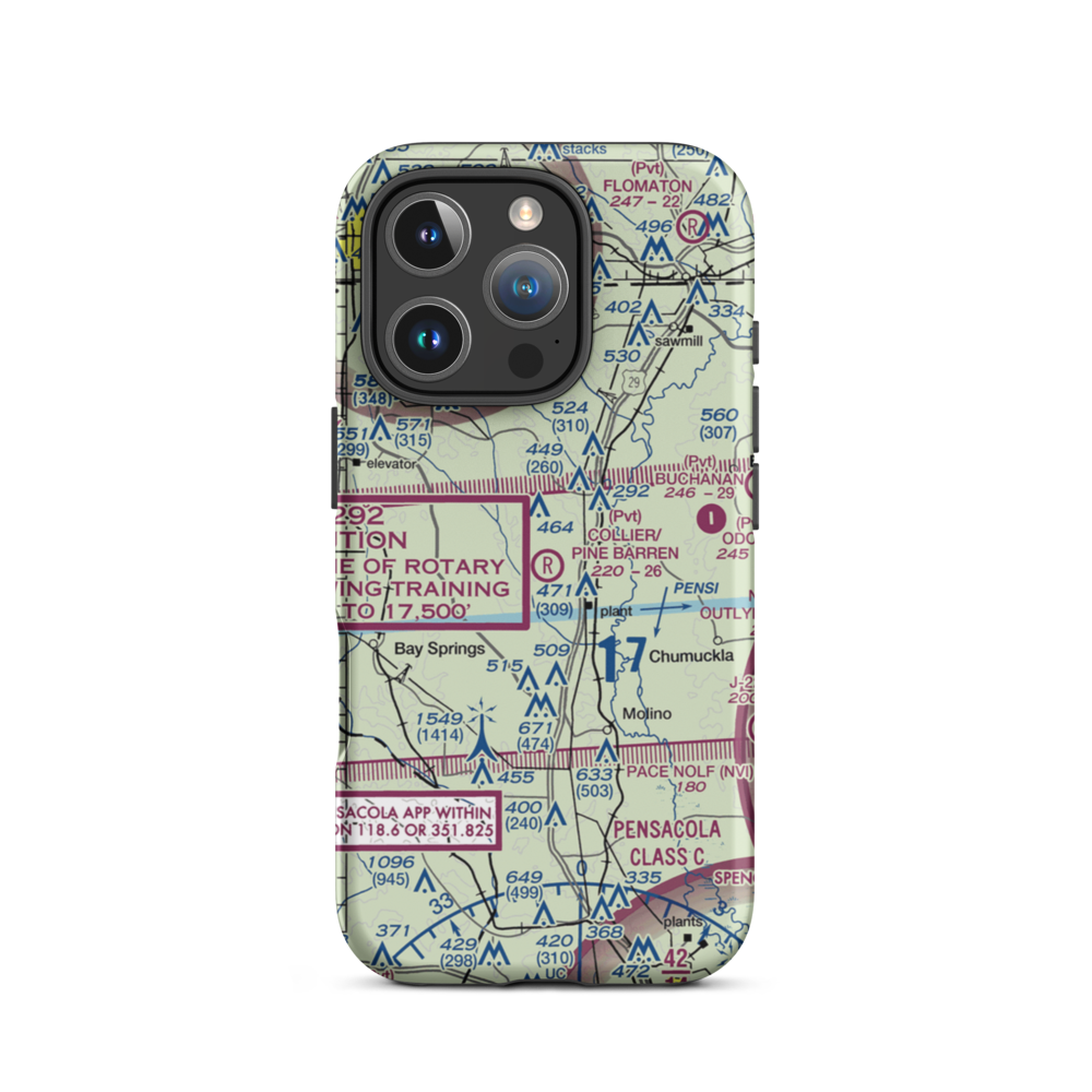 Collier/Pine Barren Airpark (FD89) VFR Sectional  Tough iPhone Case iPhone 16 Pro model shown