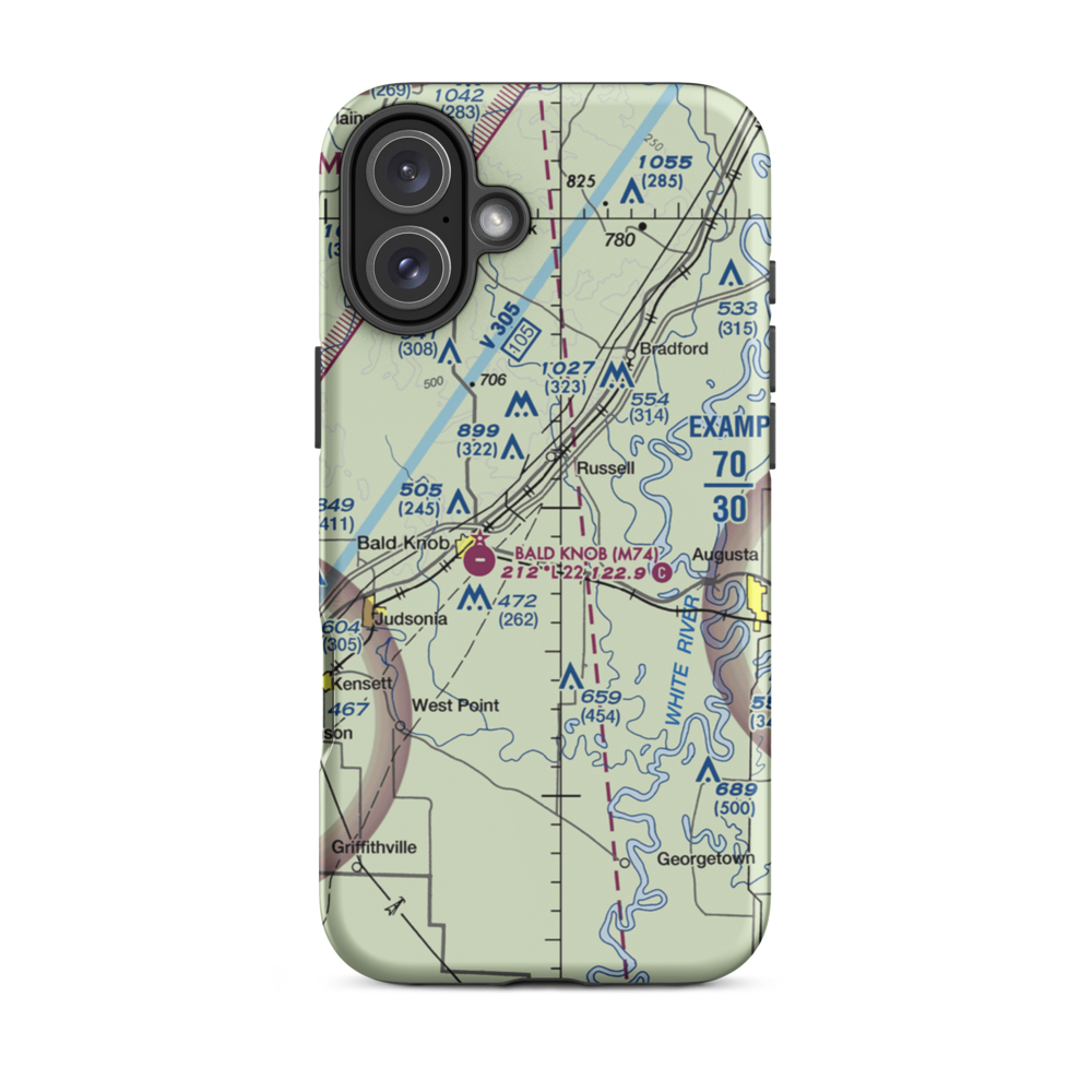 Collisons Field (COLLISO) VFR Sectional  Tough iPhone Case iPhone 16 Plus model shown