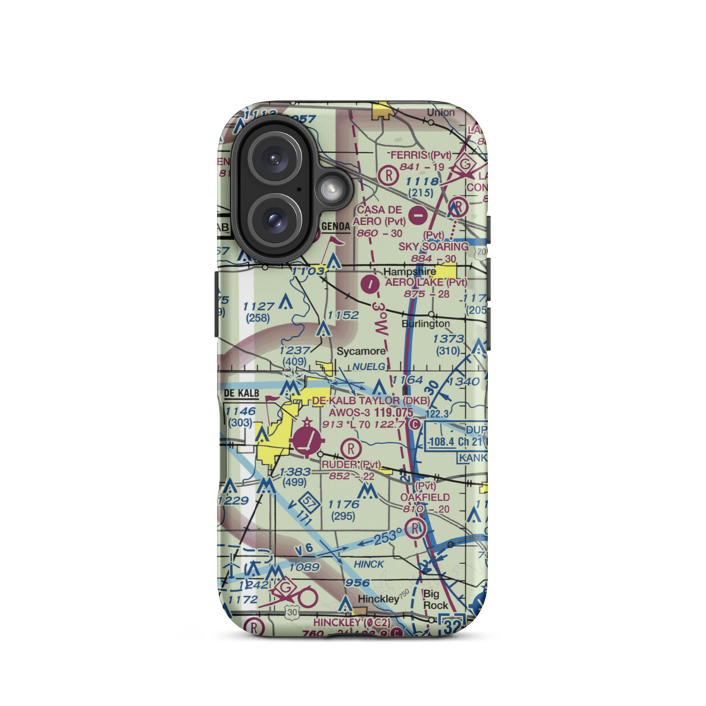 Colonial Acres Airport (4LL8) VFR Sectional  Tough iPhone Case iPhone 16 model shown