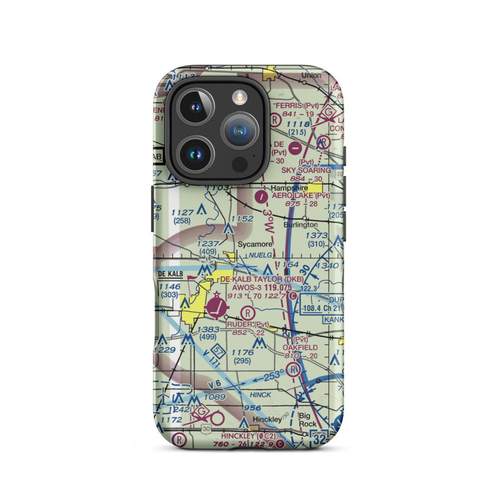 Colonial Acres Airport (4LL8) VFR Sectional  Tough iPhone Case iPhone 16 Pro model shown