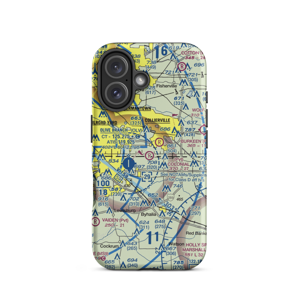 Colonial Air Park (01TN) VFR Sectional  Tough iPhone Case iPhone 16 model shown