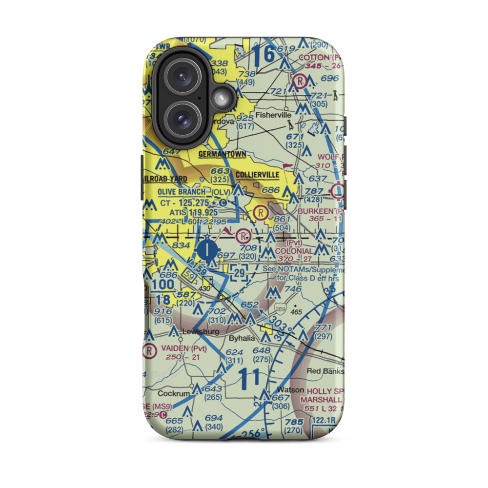 Colonial Air Park (01TN) VFR Sectional  Tough iPhone Case iPhone 16 Plus model shown