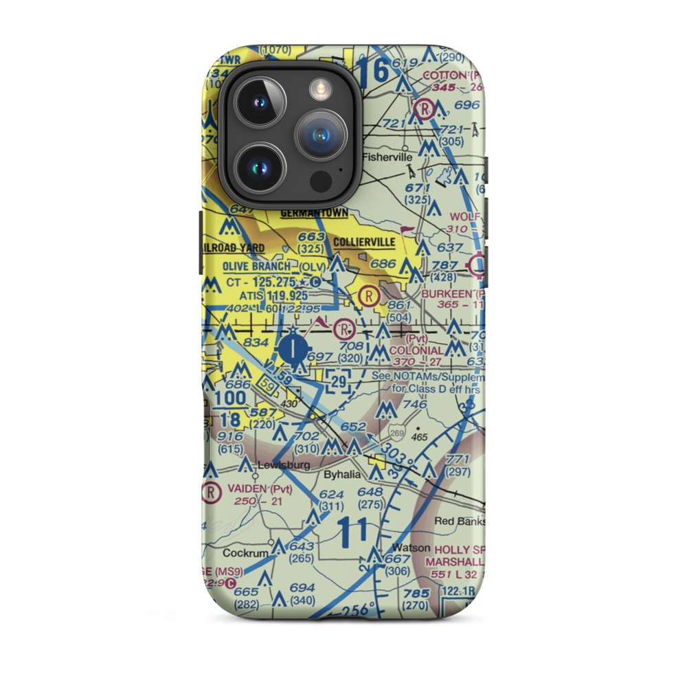 Colonial Air Park (01TN) VFR Sectional  Tough iPhone Case iPhone 16 Pro Max model shown