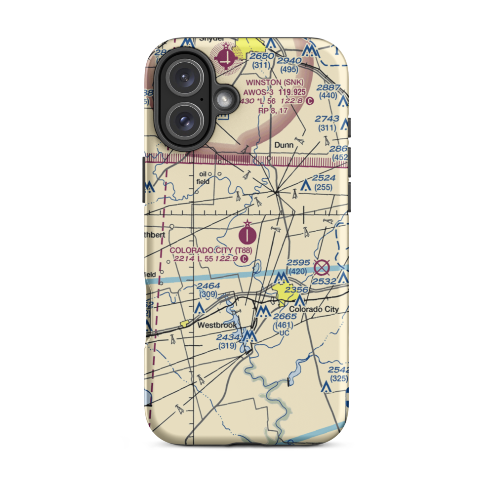 Colorado City Airport (T88) VFR Sectional  Tough iPhone Case iPhone 16 Plus model shown