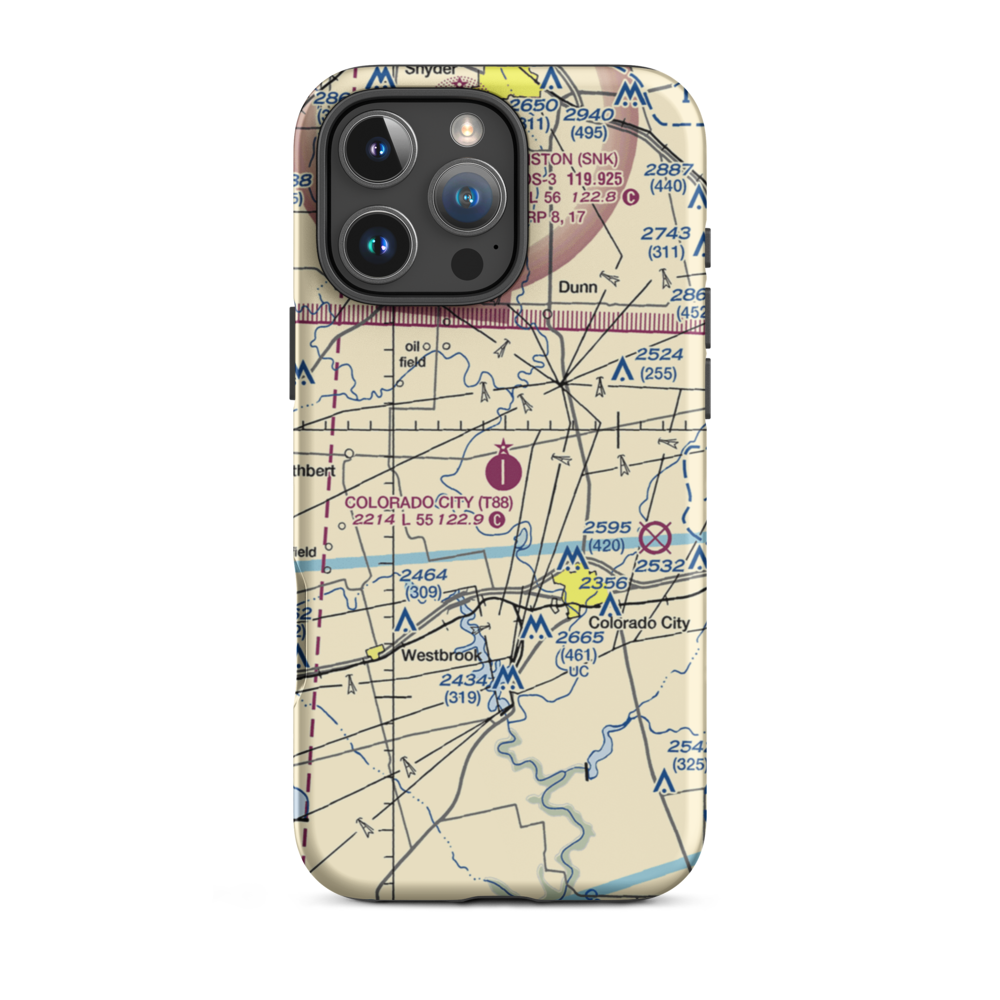 Colorado City Airport (T88) VFR Sectional  Tough iPhone Case iPhone 16 Pro Max model shown