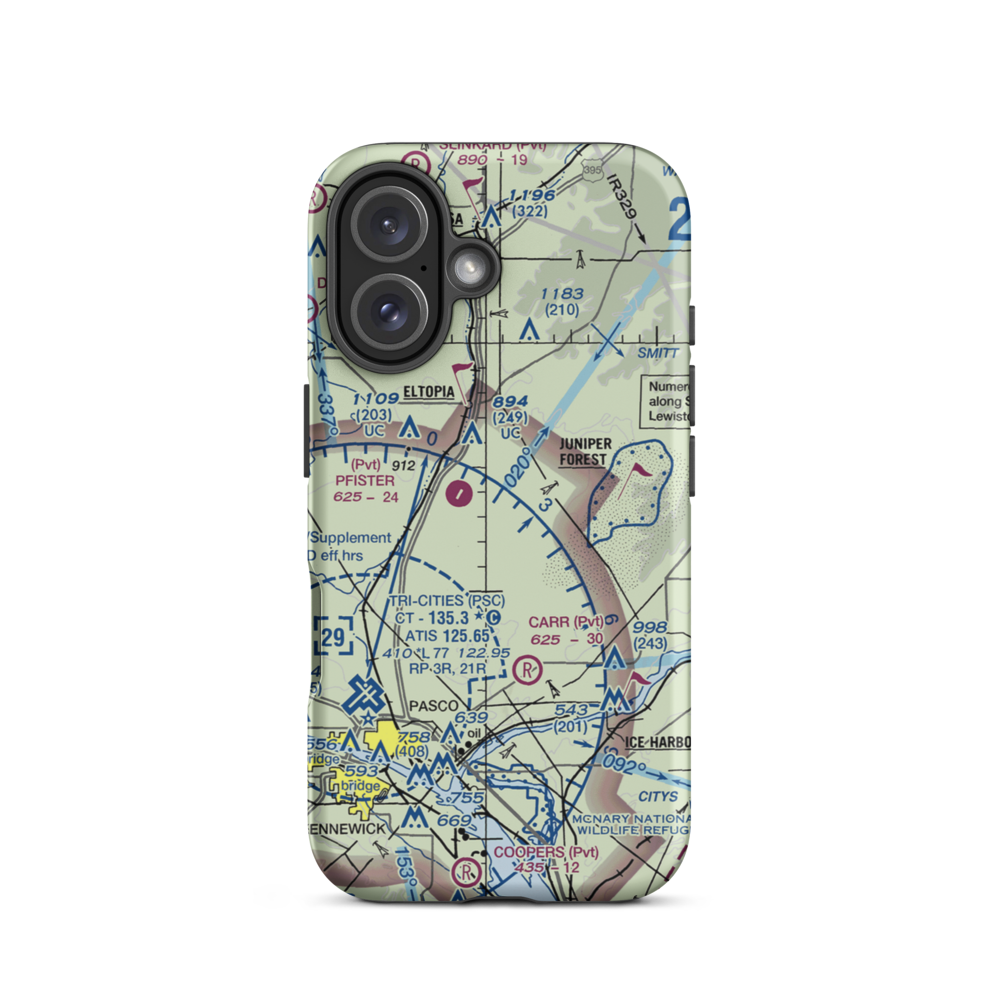 Columbia Ag 2 Airport (WN33) VFR Sectional  Tough iPhone Case iPhone 16 model shown