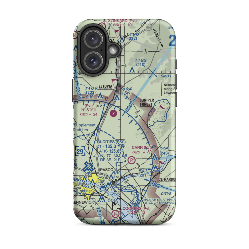 Columbia Ag 2 Airport (WN33) VFR Sectional  Tough iPhone Case iPhone 16 Plus model shown