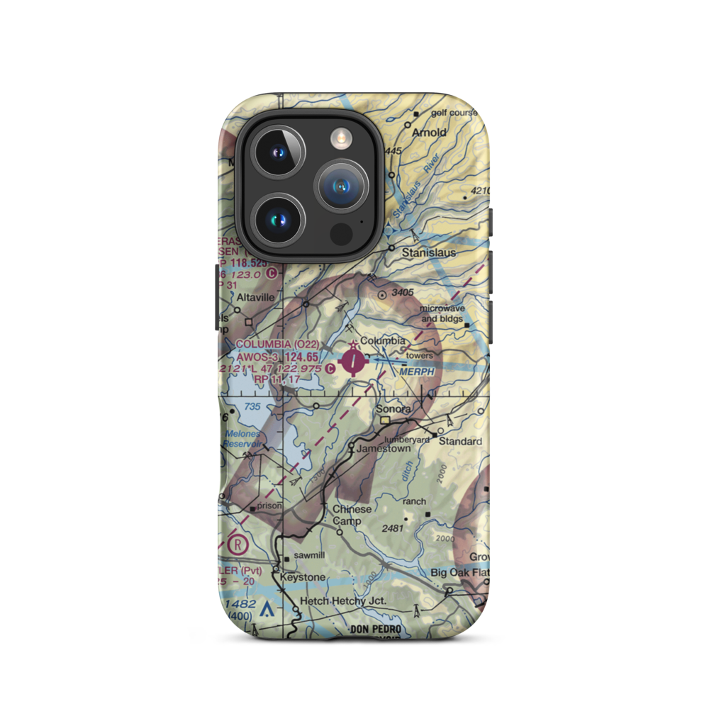 Columbia Airport (O22) VFR Sectional  Tough iPhone Case iPhone 16 Pro model shown