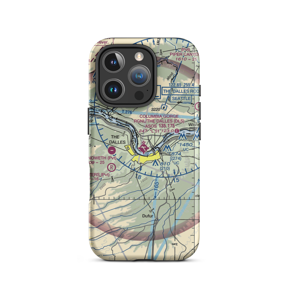 Columbia Gorge Regional the Dalles Municipal Airport (DLS) VFR Sectional  Tough iPhone Case iPhone 16 Pro model shown