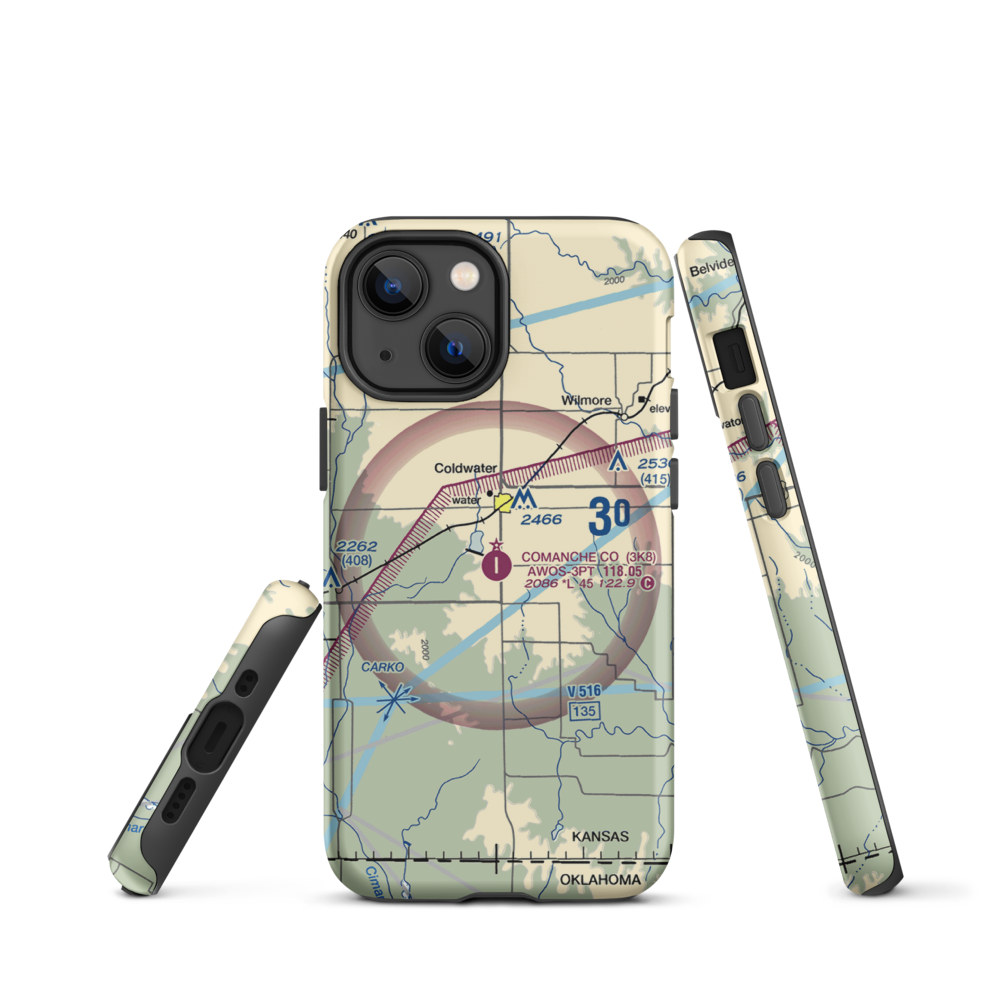Comanche County Airport (3K8) VFR Sectional  Tough iPhone Case iPhone 13 mini model shown