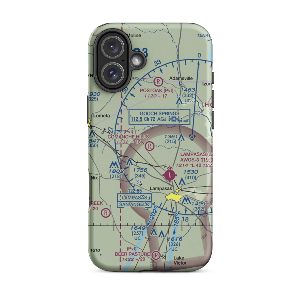 Comanche Hills Ranch Airport (71XS) VFR Sectional  Tough iPhone Case iPhone 16 Plus model shown