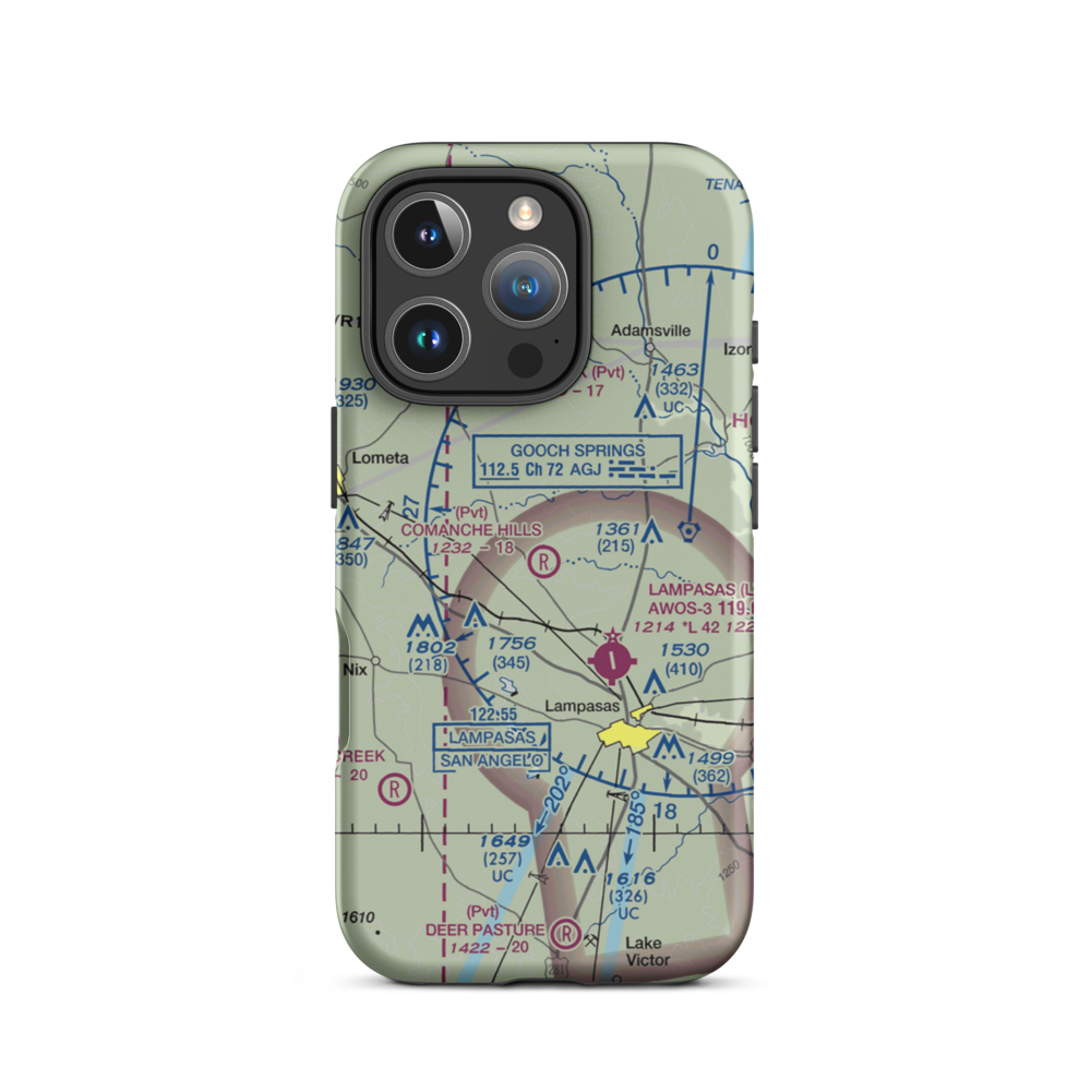 Comanche Hills Ranch Airport (71XS) VFR Sectional  Tough iPhone Case iPhone 16 Pro model shown