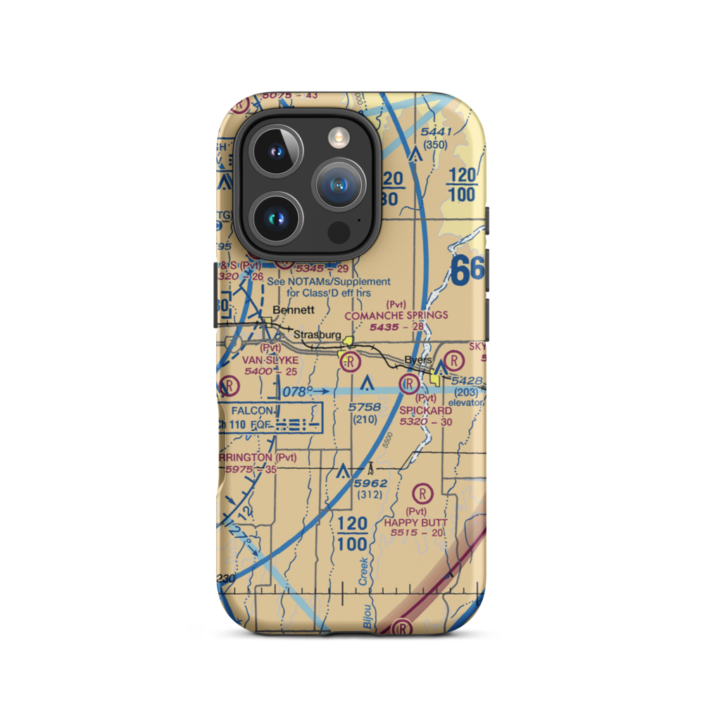 Comanche Springs Ranch Airport (CO97) VFR Sectional  Tough iPhone Case iPhone 16 Pro model shown
