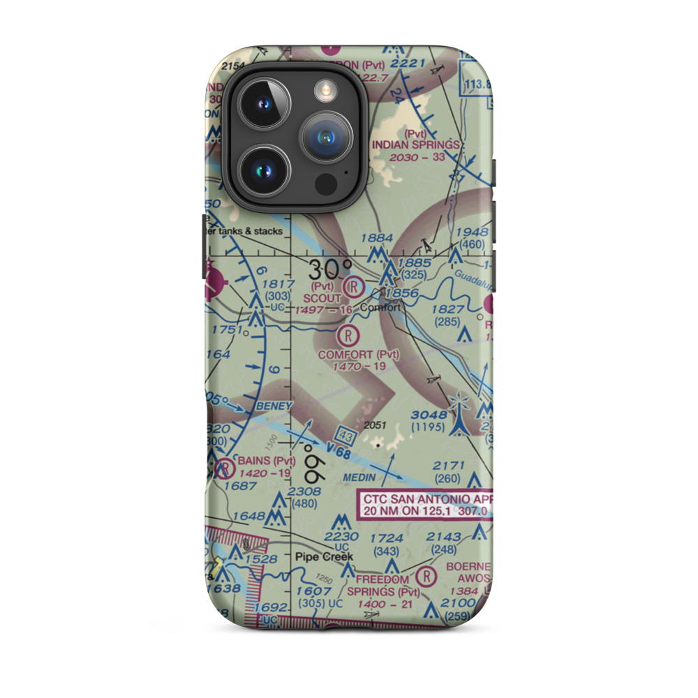 Comfort Airpark (17TE) VFR Sectional  Tough iPhone Case iPhone 16 Pro Max model shown