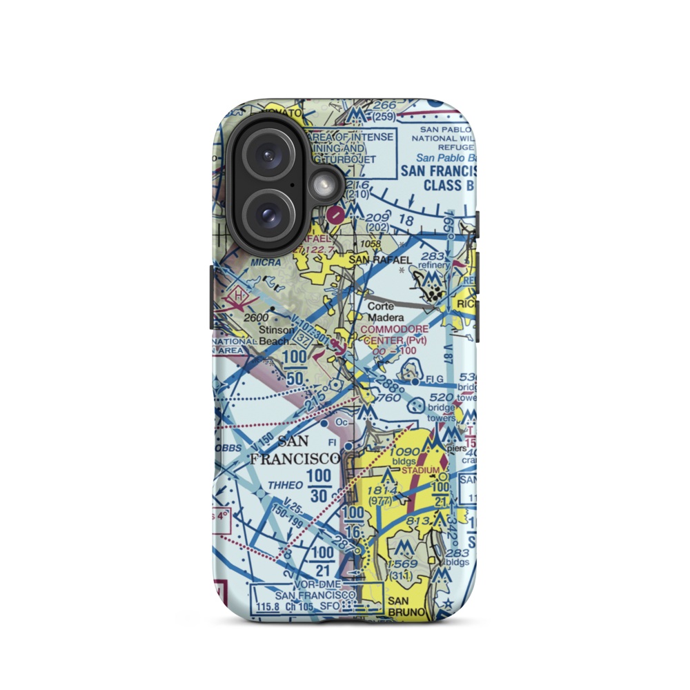 Commodore Center Heliport (JMC) VFR Sectional  Tough iPhone Case iPhone 16 model shown