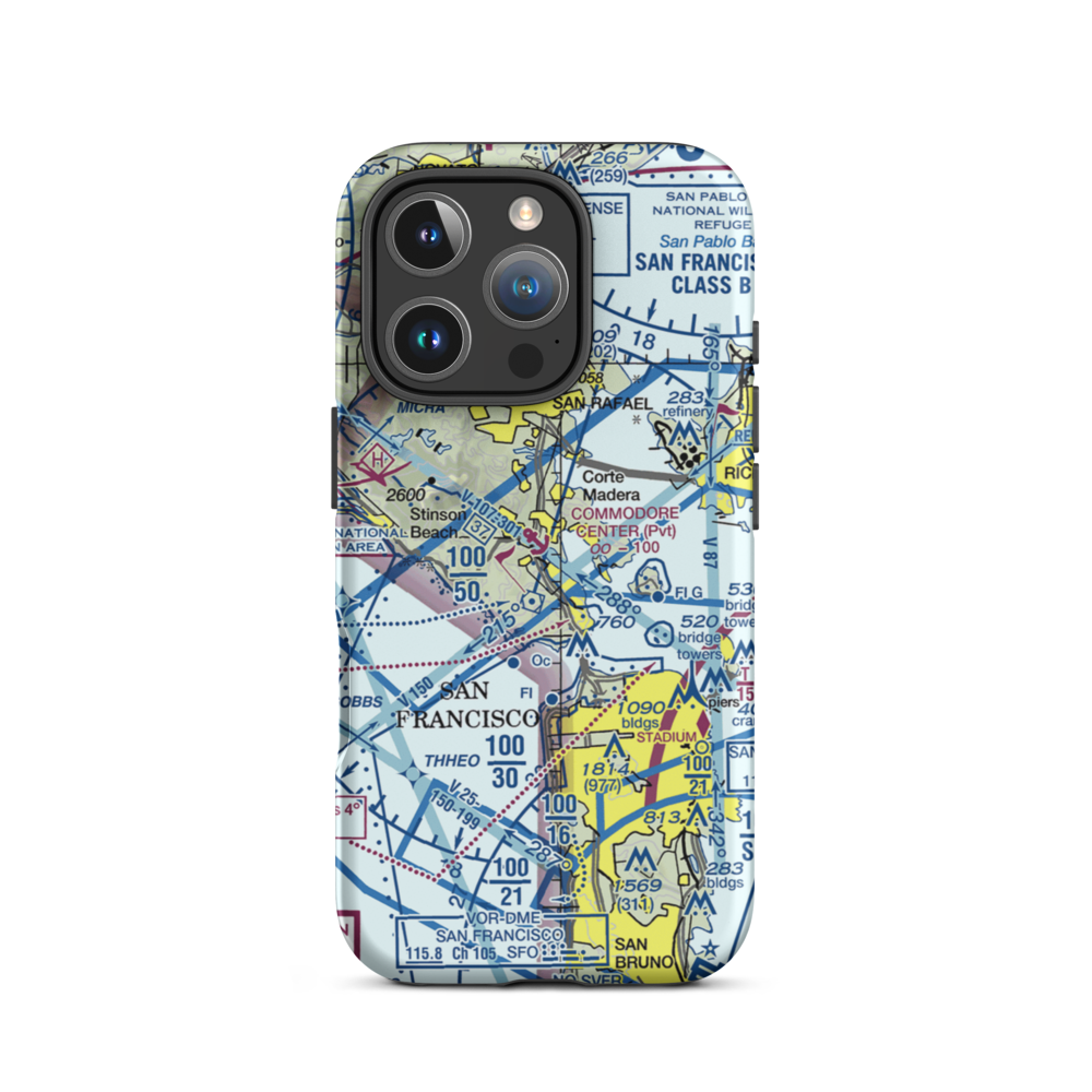 Commodore Center Heliport (JMC) VFR Sectional  Tough iPhone Case iPhone 16 Pro model shown