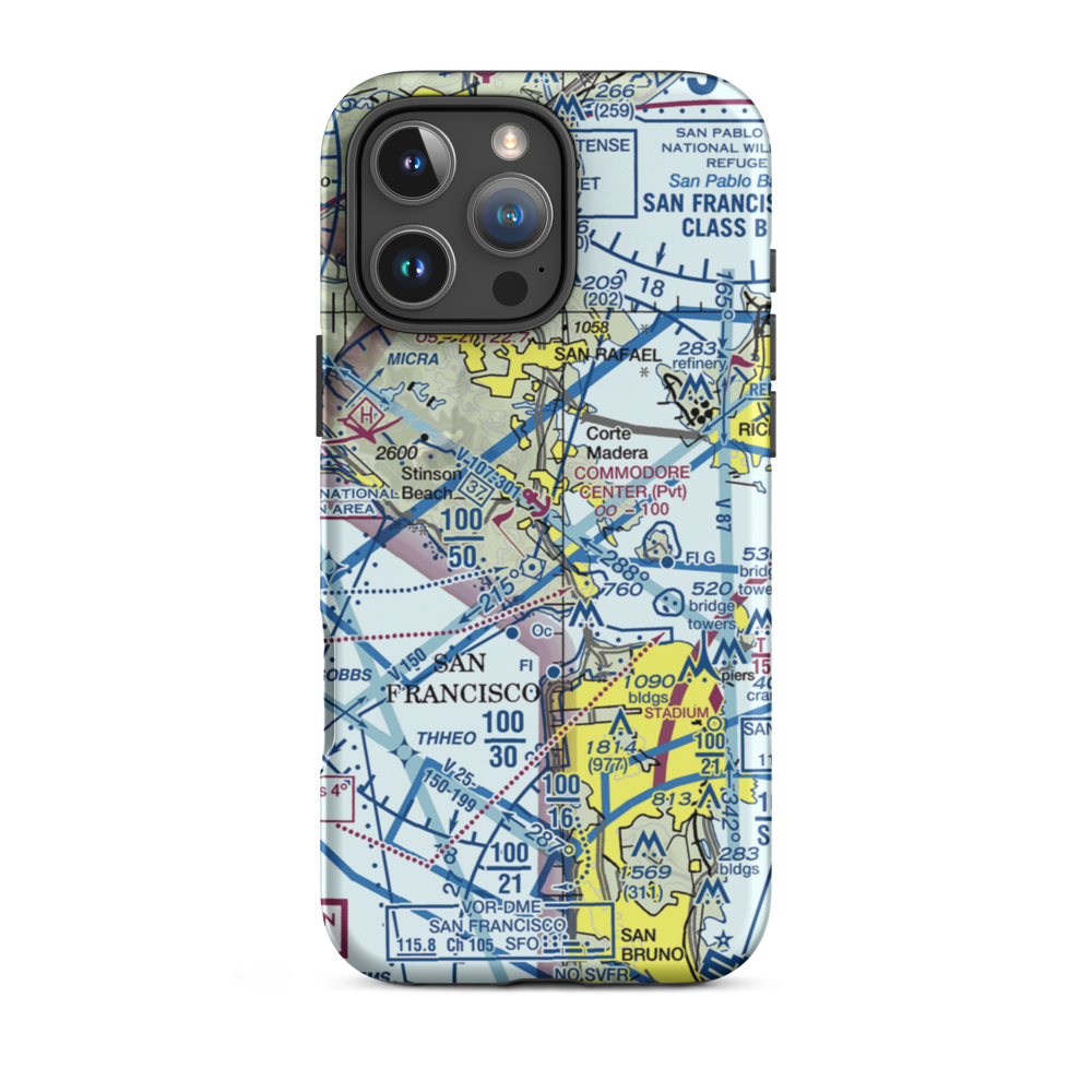 Commodore Center Heliport (JMC) VFR Sectional  Tough iPhone Case iPhone 16 Pro Max model shown