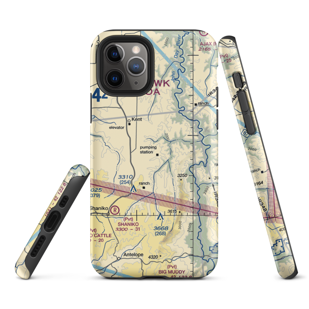 Compressor Station Nr 10 STOLport (US-0113) VFR Sectional  Tough iPhone Case iPhone 11 Pro model shown