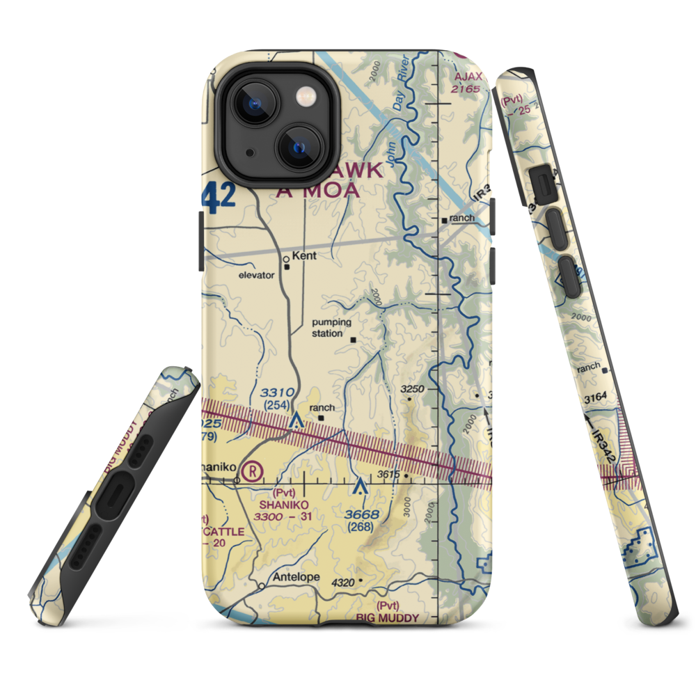 Compressor Station Nr 10 STOLport (US-0113) VFR Sectional  Tough iPhone Case iPhone 14 Plus model shown