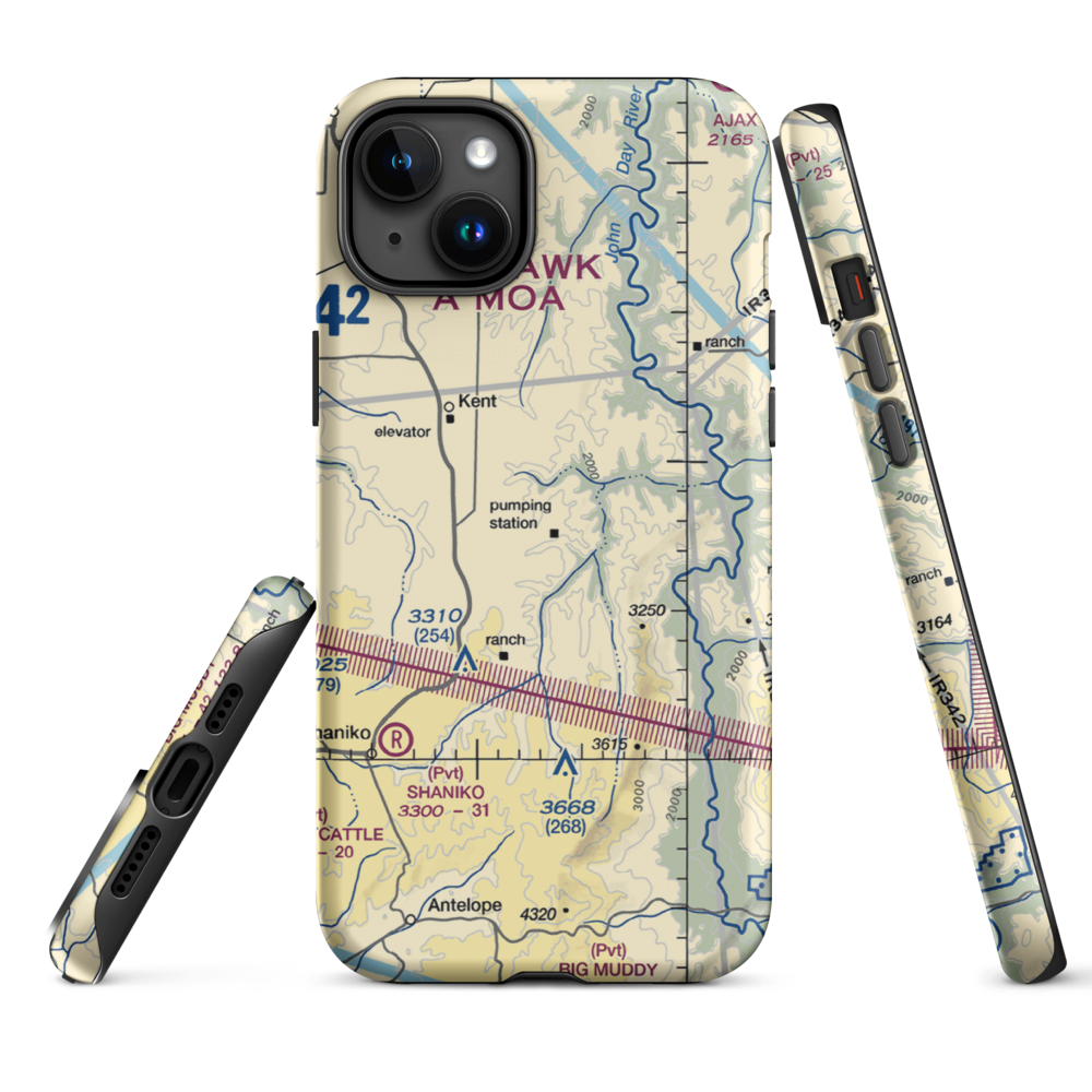 Compressor Station Nr 10 STOLport (US-0113) VFR Sectional  Tough iPhone Case iPhone 15 Plus model shown