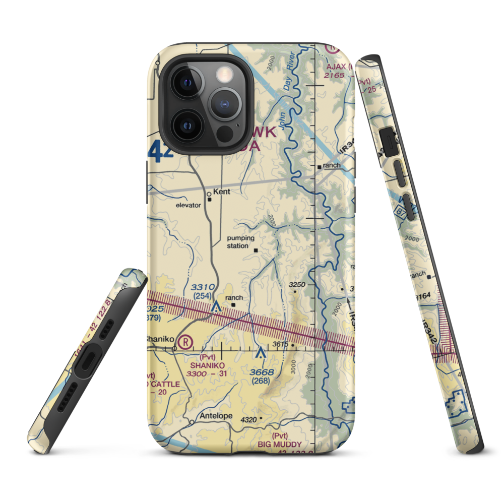 Compressor Station Nr 10 STOLport (US-0113) VFR Sectional  Tough iPhone Case iPhone 12 Pro Max model shown