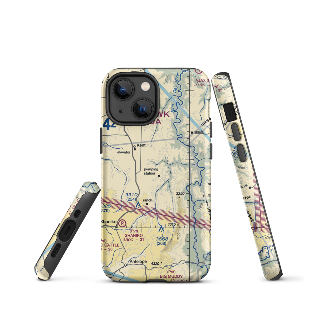 Compressor Station Nr 10 STOLport (US-0113) VFR Sectional  Tough iPhone Case iPhone 13 mini model shown