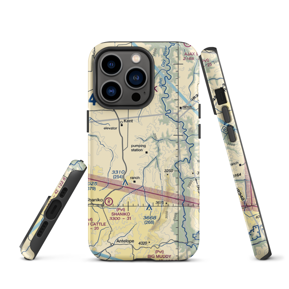 Compressor Station Nr 10 STOLport (US-0113) VFR Sectional  Tough iPhone Case iPhone 13 Pro model shown