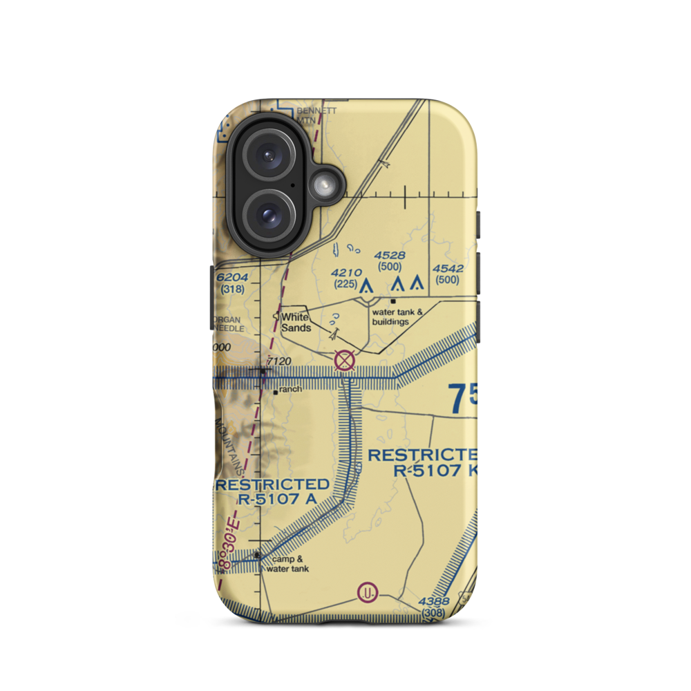 Condron Army Air Field (WSD) VFR Sectional  Tough iPhone Case iPhone 16 model shown