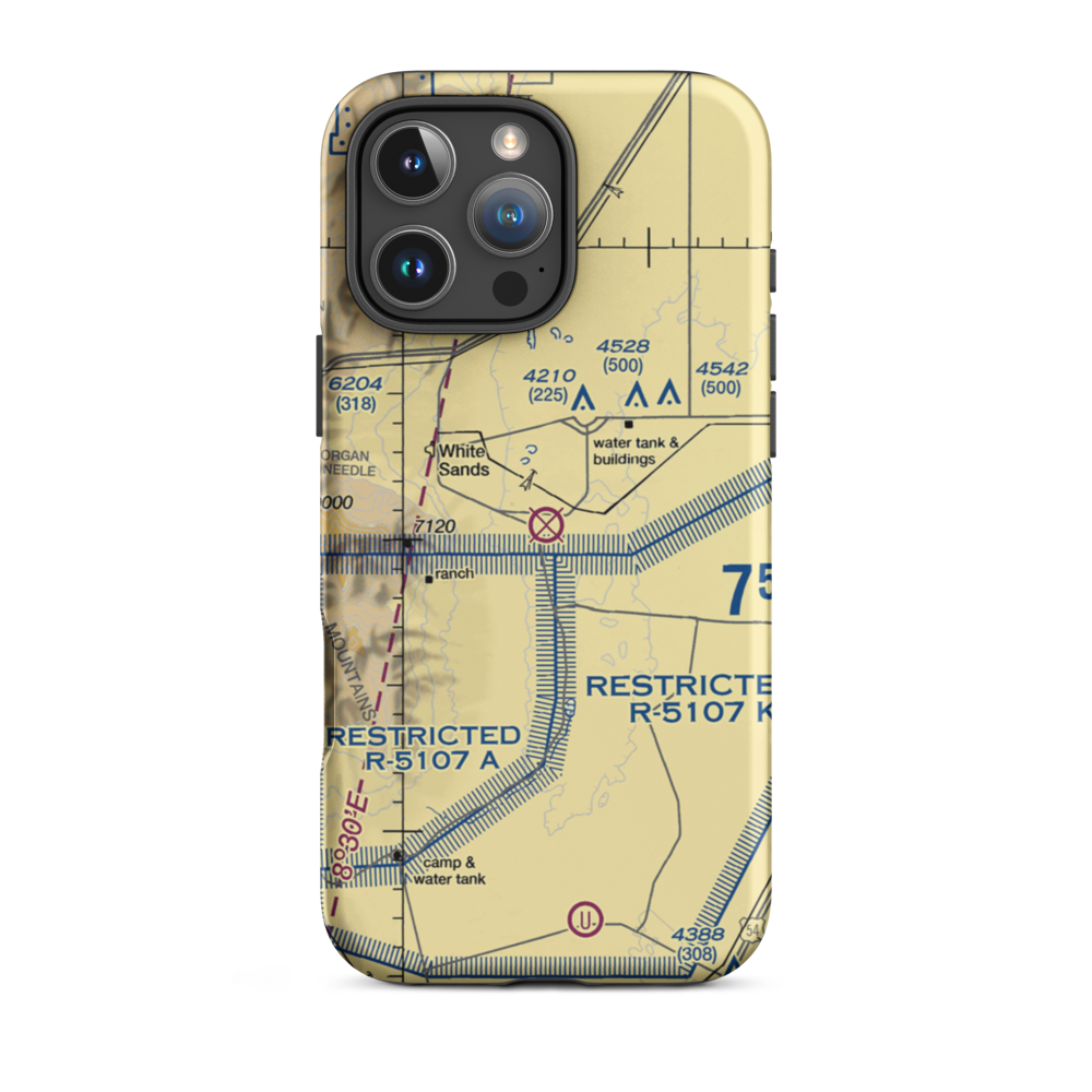 Condron Army Air Field (WSD) VFR Sectional  Tough iPhone Case iPhone 16 Pro Max model shown