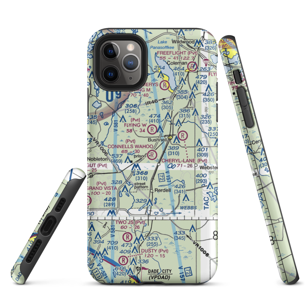 Connell's Wahoo Airport (25FL) VFR Sectional  Tough iPhone Case iPhone 11 Pro Max model shown