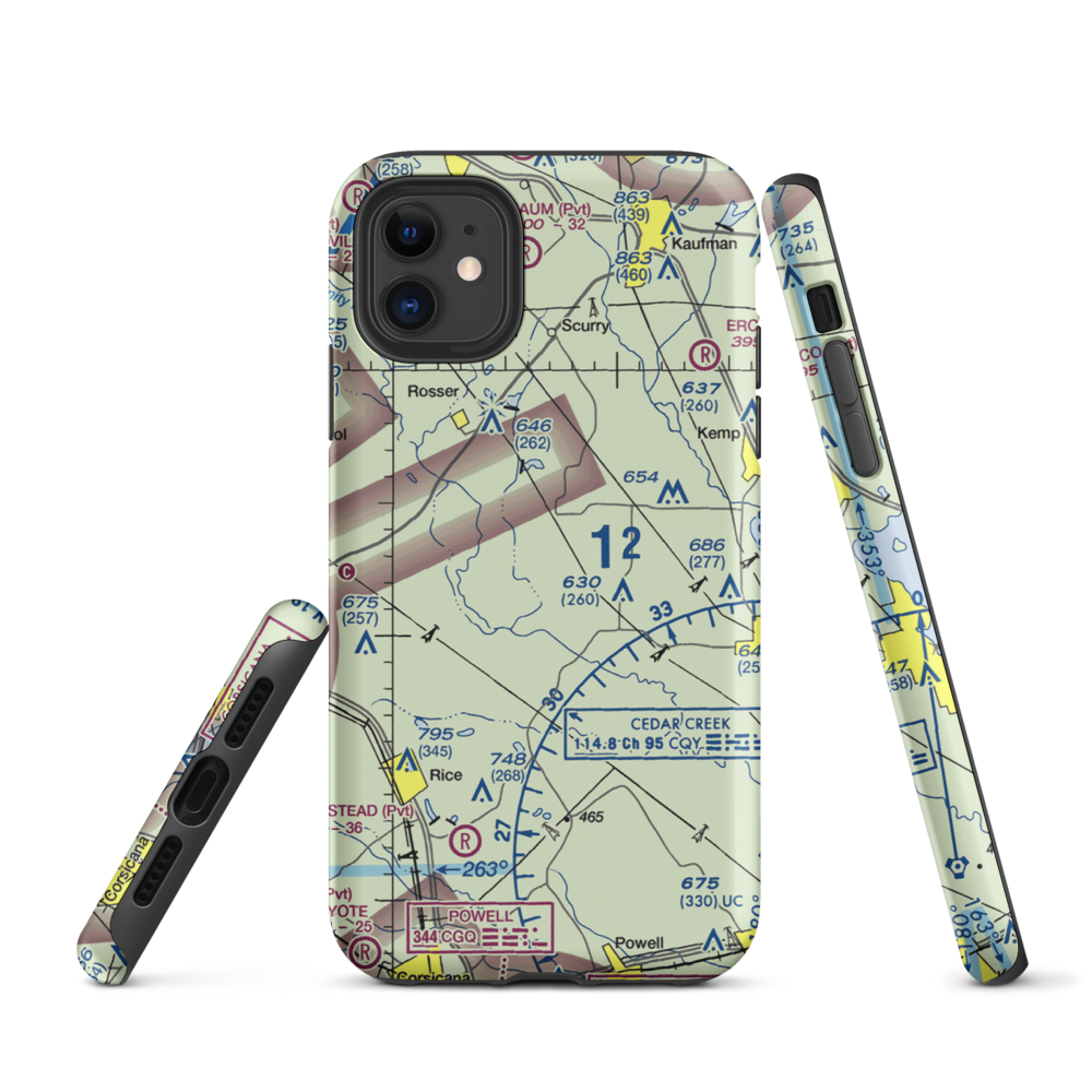 Connies Aviation Airport (XA42) VFR Sectional  Tough iPhone Case iPhone 11 model shown