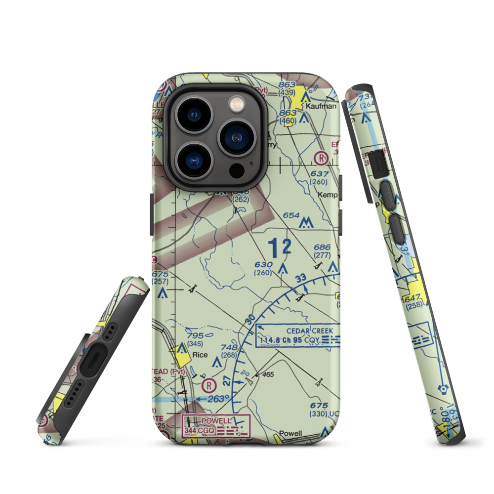 Connies Aviation Airport (XA42) VFR Sectional  Tough iPhone Case iPhone 14 Pro model shown