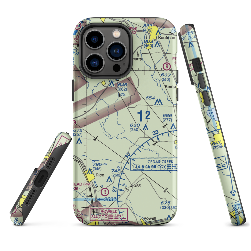 Connies Aviation Airport (XA42) VFR Sectional  Tough iPhone Case iPhone 14 Pro Max model shown